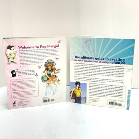 Lot of 2 Manga Drawing Books Softcover Pop D'errico Martin Beginner Shoujo Hart - Picture 3 of 14